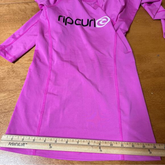 RIP CURL Classic Pink Long Sleeve UV Rash Guard Women’s Size Small S Surf Beach - Picture 8 of 10